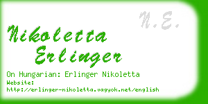 nikoletta erlinger business card